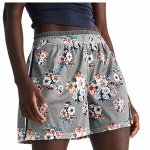 FP Movement When in Venice Floral Mesh Shorts Gray Pull On Striped Womens S